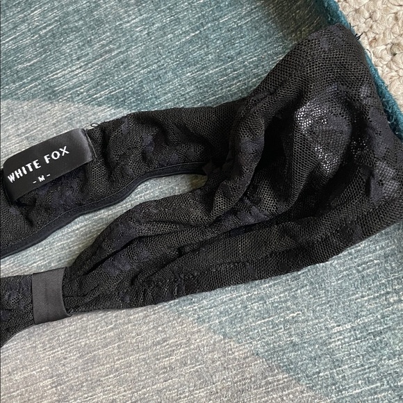 NWT White Fox Elegant Black Halter Dress & Lace Bralette Black Medium - Picture 13 of 15